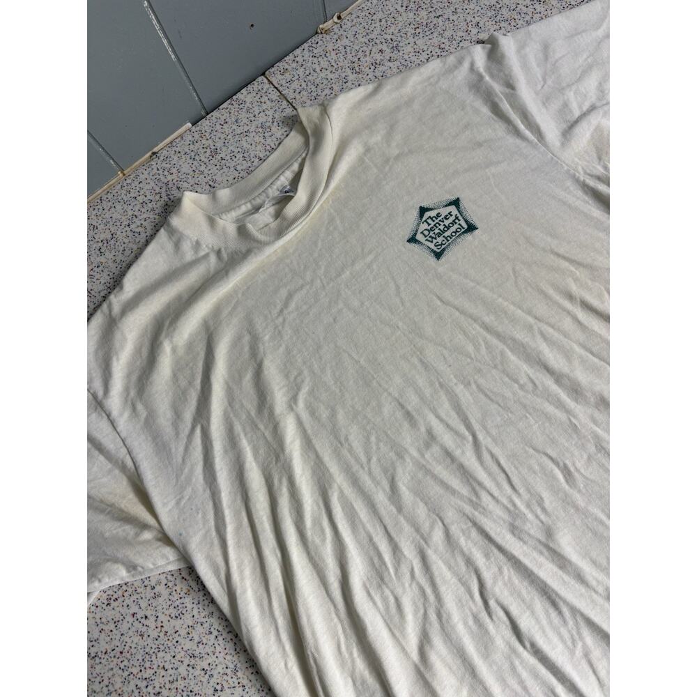 Vintage 90’s Denver Waldorf Single Stitch School Shirt Colorado Large Fade Edu